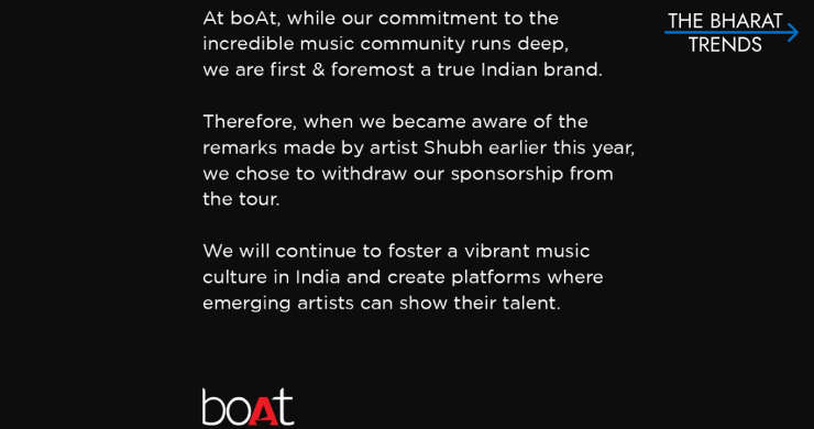 boAt Takes a Stand Cuts Ties with Shubh Over Controversial Comments